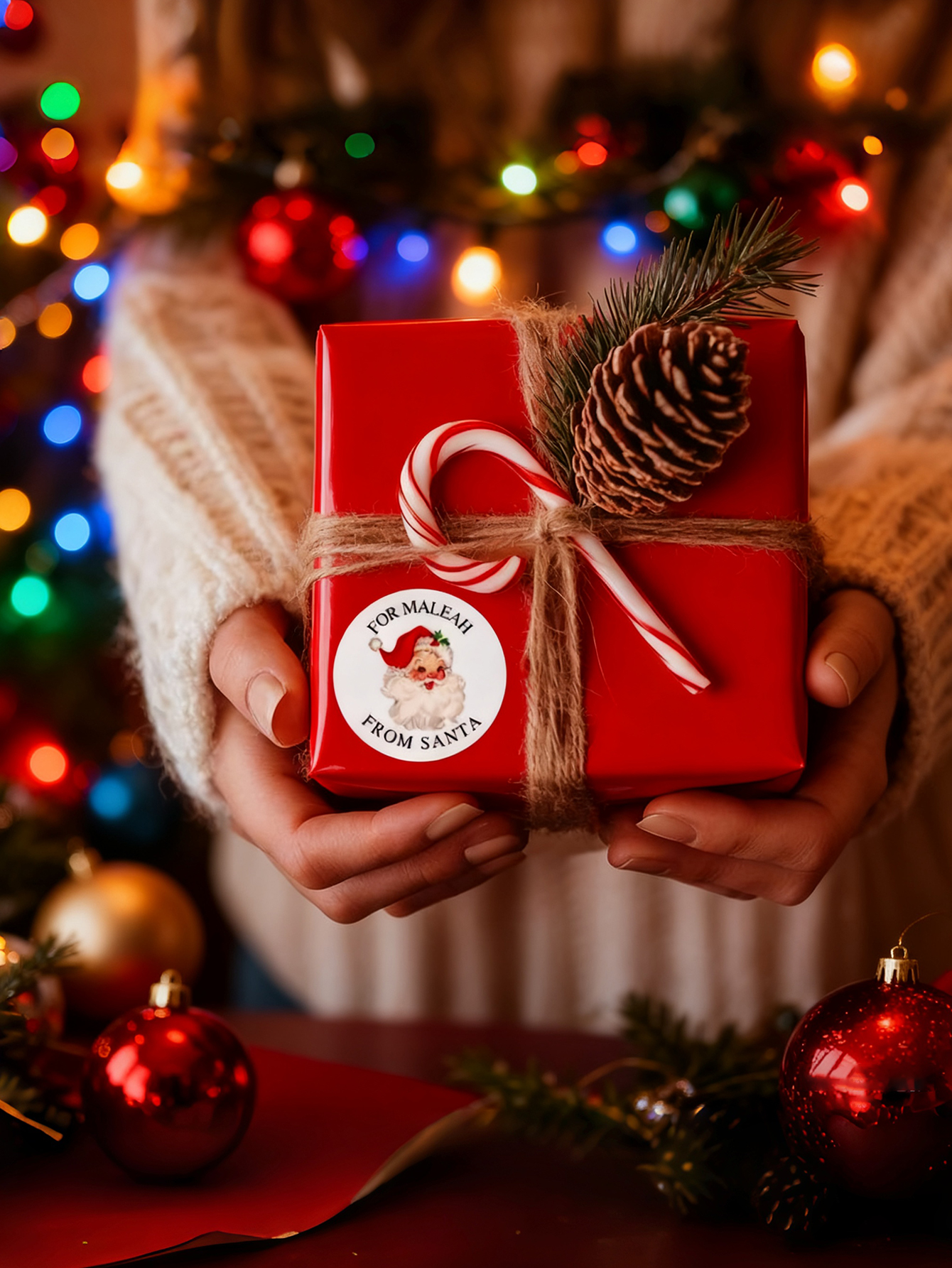 Customize personalized Santa Claus stickers